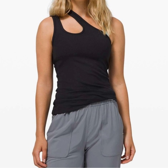 Lululemon Athletica Black Asymmetrical Tank Top - Picture 1 of 6